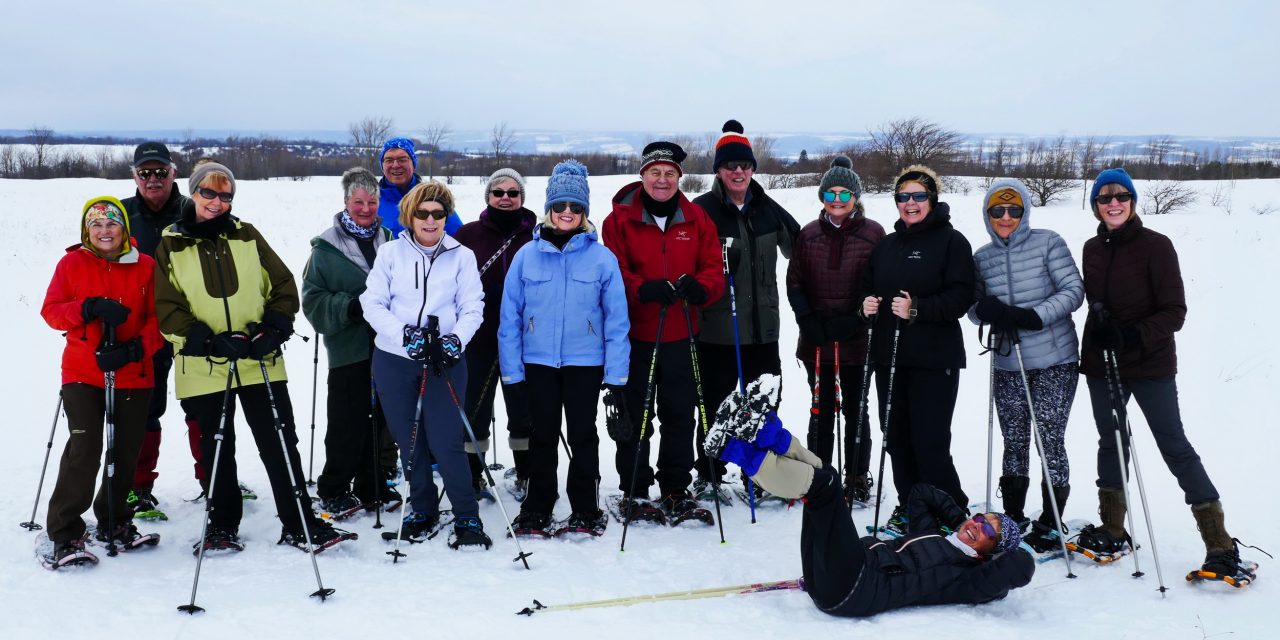 Mountainview Snowshoers….Outstanding in their Field!! (Except for Sue :)